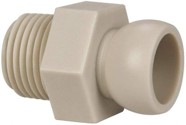 Cedarberg - 4 Piece, 1/2" Hose ID, Male to Male Coolant Hose Pipe Thread Connector - 1/2" NPT, For Snap-Loc Modular Hose Systems - Exact Industrial Supply