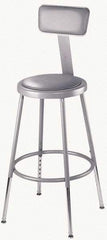 NPS - 18 to 26" High, Adjustable Height Stool - Vinyl Seat, Gray - Exact Industrial Supply