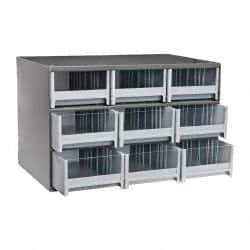 Akro-Mils - 9 Drawer, Small Parts Modular Steel Frame Storage Cabinet - 11" Deep x 17" Wide x 11" High - Exact Industrial Supply