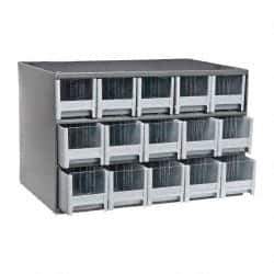 Akro-Mils - 15 Drawer, Small Parts Modular Steel Frame Storage Cabinet - 11" Deep x 17" Wide x 11" High - Exact Industrial Supply