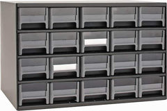Akro-Mils - 20 Drawer, Small Parts Modular Steel Frame Storage Cabinet - 11" Deep x 17" Wide x 11" High - Exact Industrial Supply