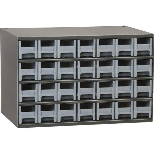 Akro-Mils - 28 Drawer, Small Parts Modular Steel Frame Storage Cabinet - 11" Deep x 17" Wide x 11" High - Exact Industrial Supply