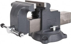 Wilton - 8" Jaw Width x 8" Jaw Opening Capacity, 4" Throat Depth, Bench & Pipe Combination Vise - 3/4 to 3" Pipe Capacity, Swivel Base, Bolt Down Attachment, Ductile Iron - Exact Industrial Supply