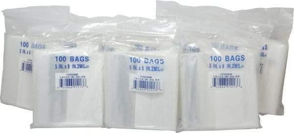 Value Collection - 5 x 8", 2 mil Self-Seal Polybags - Regular-Duty with White Marking Block - Exact Industrial Supply