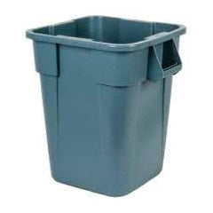 Rubbermaid - 40 Gal Gray Square Trash Can - Polyethylene, 28-3/4" High x 23-1/2" Long x 23-1/2" Wide - Exact Industrial Supply