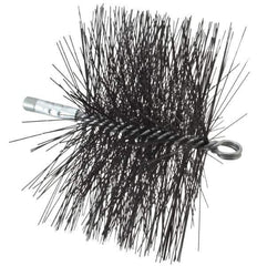 Schaefer Brush - 4-1/2" Brush Length, 8" Diam, Double Stem, Double Spiral Tube Brush - 7-1/2" Long, Tempered Steel Wire, 1/4" NPT Male Connection - Exact Industrial Supply