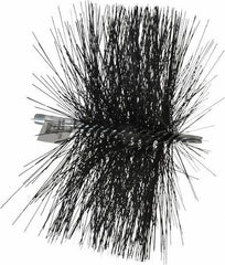 Schaefer Brush - 4-1/2" Brush Length, 11" Diam, Double Stem, Double Spiral Tube Brush - 7-1/2" Long, Tempered Steel Wire, 1/4" NPT Male Connection - Exact Industrial Supply
