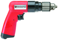 #UT8895R - 3/8" Reversing - Air Powered Drill - Handle Exhaust - Exact Industrial Supply