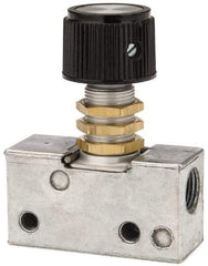 ARO/Ingersoll-Rand - 0.195 CV Rate & 7.5 CFM 3 Way Air Valve - Panel Button, Spring Return, 150 Max psi - Exact Industrial Supply