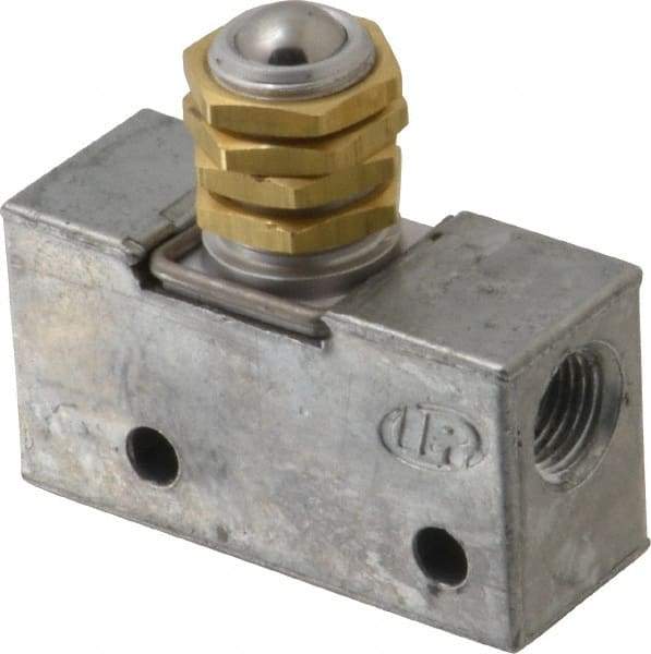 ARO/Ingersoll-Rand - 0.195 CV Rate & 7.5 CFM 3 Way Air Valve - Ball Roller, Spring Return, 150 Max psi - Exact Industrial Supply