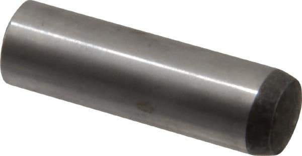 Value Collection - 10mm Diam x 35mm Pin Length Alloy Steel Standard Dowel Pin - C 58-62 Hardness, 37,100 Lb Breaking Strength, 1 Rounded End - Exact Industrial Supply