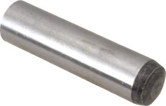 Value Collection - 10mm Diam x 40mm Pin Length Alloy Steel Standard Dowel Pin - C 58-62 Hardness, 37,100 Lb Breaking Strength, 1 Rounded End - Exact Industrial Supply
