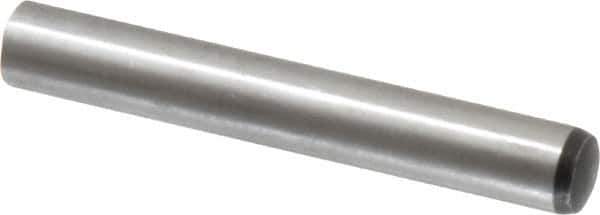 Value Collection - 10mm Diam x 70mm Pin Length Alloy Steel Standard Dowel Pin - C 58-62 Hardness, 37,100 Lb Breaking Strength, 1 Rounded End - Exact Industrial Supply