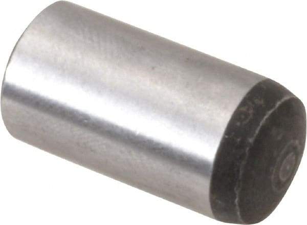 Value Collection - 12mm Diam x 25mm Pin Length Alloy Steel Standard Dowel Pin - C 58-62 Hardness, 53,400 Lb Breaking Strength, 1 Rounded End - Exact Industrial Supply