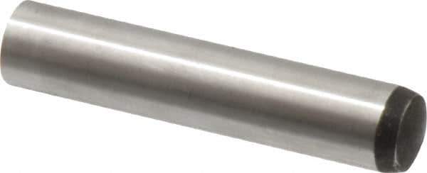 Value Collection - 12mm Diam x 60mm Pin Length Alloy Steel Standard Dowel Pin - C 58-62 Hardness, 53,400 Lb Breaking Strength, 1 Rounded End - Exact Industrial Supply