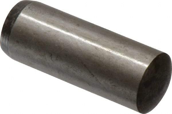 Value Collection - 16mm Diam x 45mm Pin Length Alloy Steel Standard Dowel Pin - C 58-62 Hardness, 94,900 Lb Breaking Strength, 1 Rounded End - Exact Industrial Supply