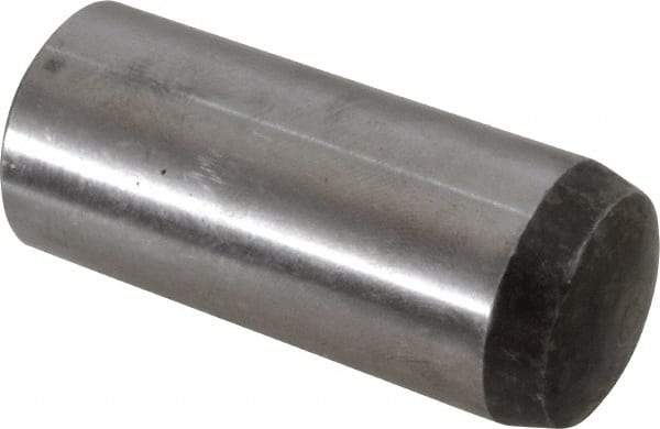 Value Collection - 20mm Diam x 50mm Pin Length Alloy Steel Standard Dowel Pin - C 58-62 Hardness, 148,000 Lb Breaking Strength, 1 Rounded End - Exact Industrial Supply