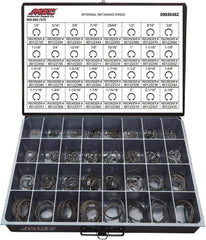 Value Collection - 640 Piece, 1/4 to 2-1/8", SpRing Assortment Steel, Snap Internal Retaining Ring Assortment - Includes Compartmented Case - Exact Industrial Supply