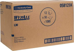 WypAll - L30 1/4 Fold General Purpose Wipes - Poly Pack, 13" x 12-1/2" Sheet Size, White - Exact Industrial Supply