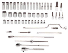 Proto - 54 Piece 1/2" Drive Standard Deep Socket Set - 12 Points, 10 to 32mm, Metric Measurement Standard - Exact Industrial Supply