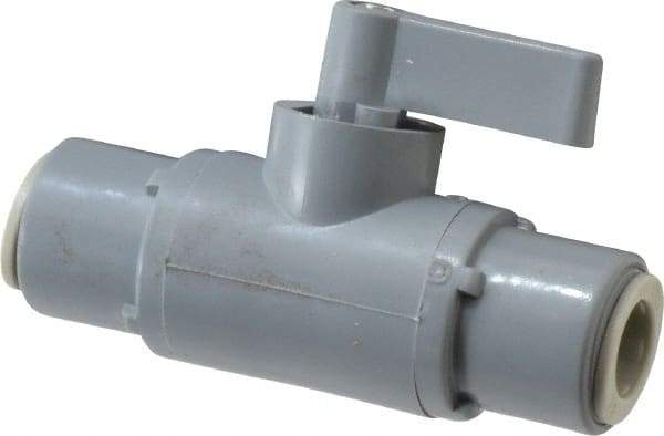 Specialty Mfr - 3/8" Pipe, PVC Standard Ball Valve - Inline - Two Way Flow, Push-to-Connect x Push-to-Connect Ends, Wedge Handle, 125 WOG - Exact Industrial Supply