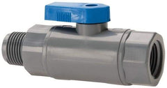 Specialty Mfr - 3/8" Pipe, PVC Standard Ball Valve - Inline - One Way Flow, MNPT x FNPT Ends, Wedge Handle, 125 WOG - Exact Industrial Supply