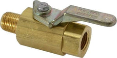 Specialty Mfr - 1/8" Pipe, Brass Standard Ball Valve - Inline - Two Way Flow, MNPT x FNPT Ends, Lever Handle, 500 WOG - Exact Industrial Supply