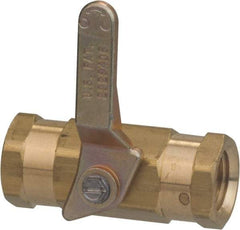Specialty Mfr - 3/8" Pipe, Brass Standard Ball Valve - Inline - Two Way Flow, FNPT x FNPT Ends, Lever Handle, 500 WOG - Exact Industrial Supply