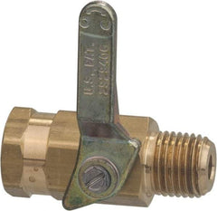 Specialty Mfr - 1/4" Pipe, Brass Standard Ball Valve - Inline - Two Way Flow, MNPT x FNPT Ends, Lever Handle, 500 WOG - Exact Industrial Supply