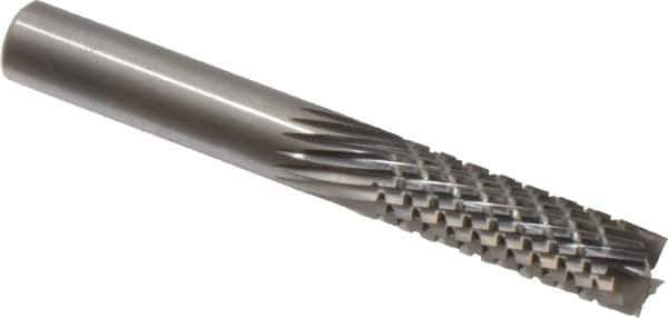 Onsrud - 3/8" Cut Diam, 3/8" Shank Diam, Cylinder Head Fluted Cut Burr - Carbide, Flat End, 1-1/8" LOC, 3-1/2" OAL - Exact Industrial Supply