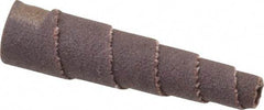 Merit Abrasives - 1-1/2" Long x 3/8" Diam, Aluminum Oxide, Full Taper Cartridge Roll - 180 Grit, 1/8" Pilot Hole Diam, Very Fine Grade - Exact Industrial Supply