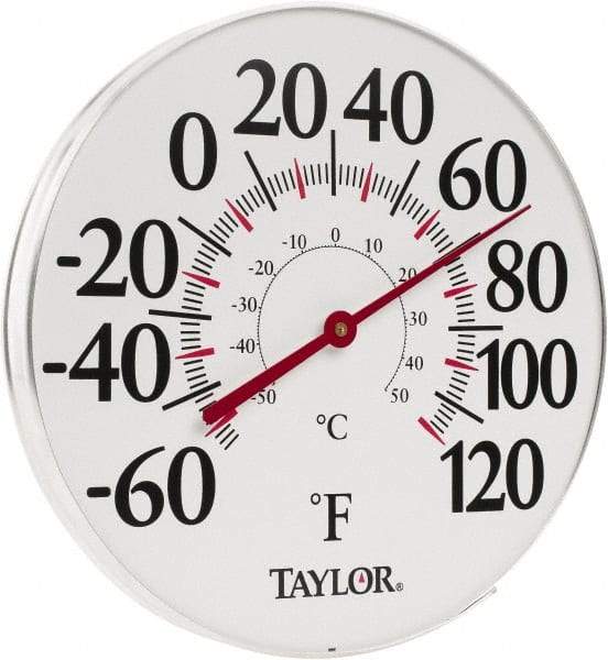 Taylor - -40 to 120°F, Window and Wall Thermometer - 12 Inch Diameter - Exact Industrial Supply