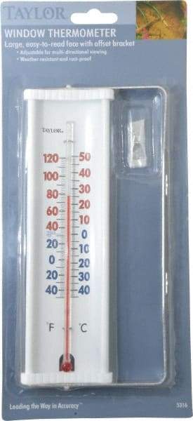 Taylor - -40 to 120°F, Window and Wall Thermometer - 8 Inch Long - Exact Industrial Supply