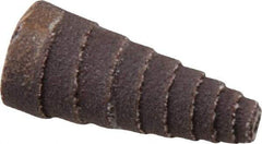 Merit Abrasives - 1-1/2" Long x 5/8" Diam, Aluminum Oxide, Full Taper Cartridge Roll - 120 Grit, 1/8" Pilot Hole Diam, Fine Grade - Exact Industrial Supply