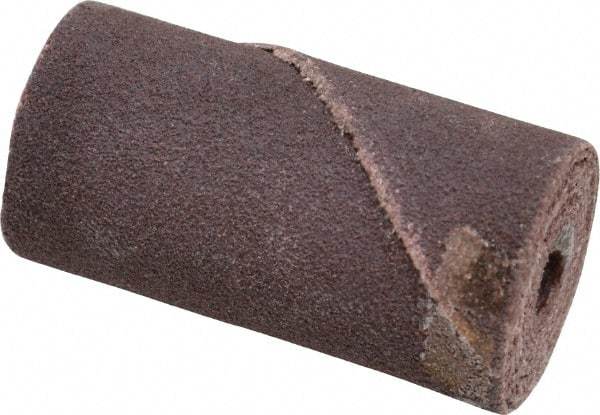 Merit Abrasives - 3/4" Max Roll Diam x 1-1/2" OAL, 120 Grit Aluminum Oxide Straight Cartridge Roll - 3/16" Pilot Hole Diam, Fine Grade - Exact Industrial Supply