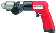 #UT8896 - 1/2" Non-Reversing - Air Powered Drill - Handle Exhaust - Exact Industrial Supply
