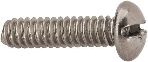 Value Collection - #10-24 UNC, 3/4" Length Under Head Slotted Drive Machine Screw - Round Head, Grade 316 Stainless Steel, Uncoated, Without Washer - Exact Industrial Supply