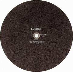 Everett - 22" Aluminum Oxide Cutoff Wheel - 3/16" Thick, 1" Arbor, Use with Gas Powered Saws - Exact Industrial Supply