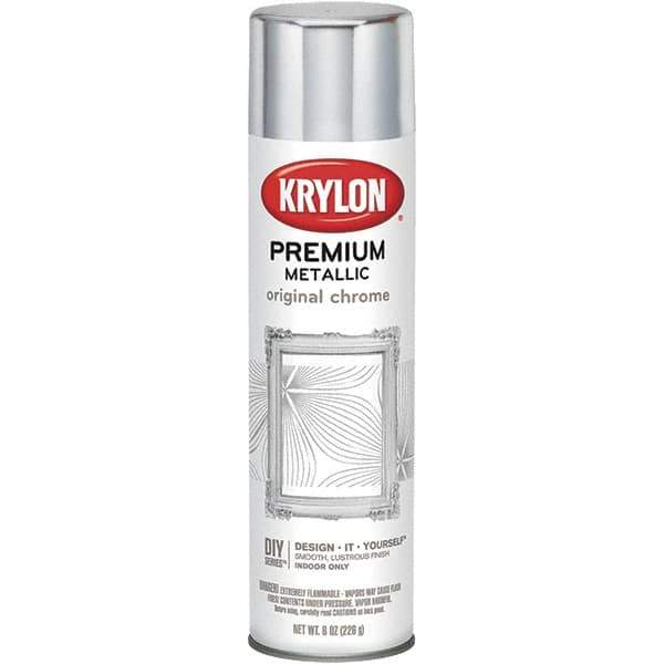 Krylon - Original Chrome, Gloss, Metallic Spray Paint - 8 oz Container - Exact Industrial Supply