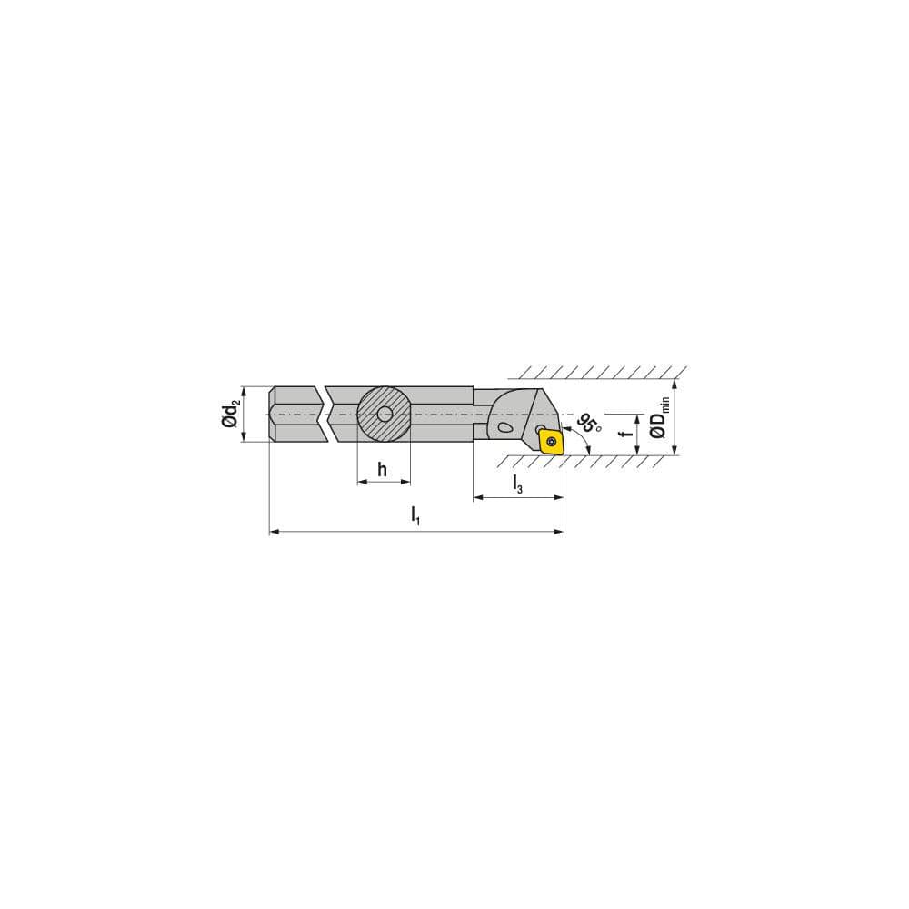 Indexable Boring Bar:  E-A25R SCLCL 09,  34.00 mm Min Bore,  25.00 mm Shank Dia,  95.00&deg N/A Solid Carbide 200.0000″ OAL,  Screw Clamping,