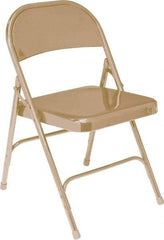 NPS - 18-1/4" Wide x 18-1/2" Deep x 29-1/4" High, Steel Standard Folding Chair - Beige - Exact Industrial Supply