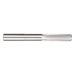 SGS - 27/64" Solid Carbide 6 Flute Chucking Reamer - Straight Flute, 27/64" Straight Shank, 4" OAL - Exact Industrial Supply