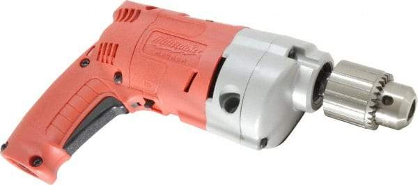 Milwaukee Tool - 1/2" Keyed Chuck, 950 RPM, Pistol Grip Handle Electric Drill - 5.5 Amps, 120 Volts, Reversible, Includes 1/2" Magnum Drill, Chuck Key with Holder, Side Handle - Exact Industrial Supply