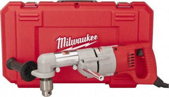 Milwaukee Tool - 1/2" Keyed Chuck, 500 RPM, D-Handle Electric Drill - 7 Amps, 120 Volts, Reversible, Includes 3/16" Socket Wrench, 9/16" Open End Wrench, RAD Assembly, Side Handle - Exact Industrial Supply