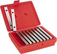 Value Collection - 18 Piece, 6 Inch Long Tool Steel Parallel Set - 3/4 to 1-3/4 Inch High, 1/4 to 1/4 Inch Thick, 52-58 RC Hardness, Sold as 9 Pair - Exact Industrial Supply