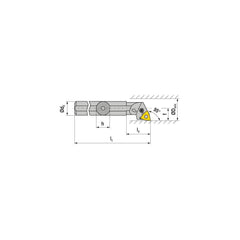 Indexable Boring Bar:  A16M PWLNL 06,  20.00 mm Min Bore,  16.00 mm Shank Dia,  95.00&deg N/A Steel 150.0000″ OAL,  Lever Clamp,