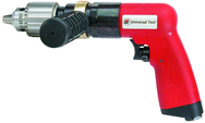 #UT8896R - 1/2" Reversing - Air Powered Drill - Handle Exhaust - Exact Industrial Supply