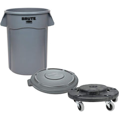 Trash Cans & Recycling Containers; Product Type: Trash Can; Container Capacity: 44 gal; Container Shape: Round; Container Material: Polyethylene; Color: Gray; Graphic: Trash Only; Features: USDA Approved; None; Includes: Round Gray Container Lid; Brute Co