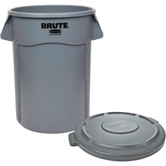 Trash Cans & Recycling Containers; Product Type: Trash Can; Container Capacity: 44 gal; Container Shape: Round; Container Material: Polyethylene; Color: Gray; Graphic: Trash Only; Features: USDA Approved; None; Includes: Round Gray Container Lid; Bute Con