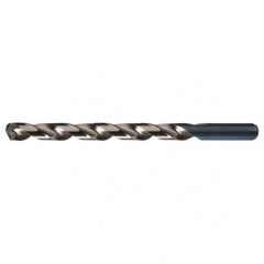 #1 RHS / RHC HSS-CO 8% (M42) 135 Degree Split Point Cobalt Heavy Duty Taper Length Drill - Straw / Gold Oxide - Exact Industrial Supply